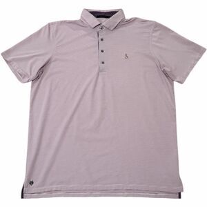 Greyson Purple White Striped Performance Polo Shirt Mens XL